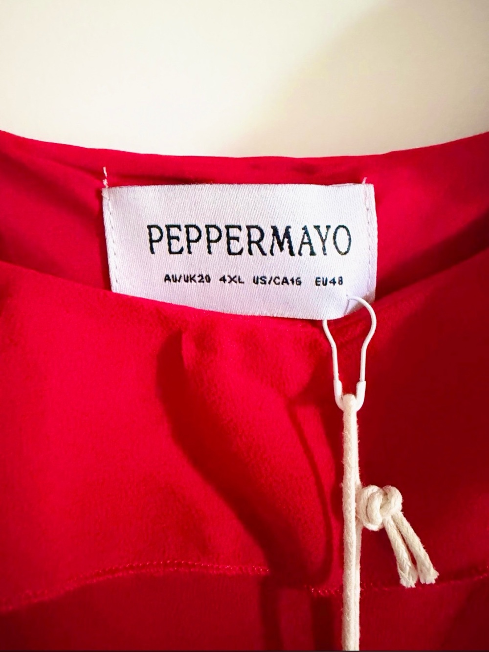 Peppermayo Red Ruffle High-Low Chiffon Dress Size US16 - Picture 5 of 12
